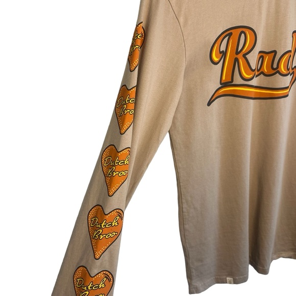 Dutch Bros Long Sleeve “RAD” Tan w/Yellow + Orange RARE DB 1992 - Picture 3 of 6